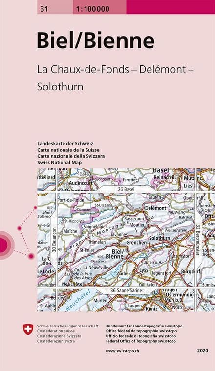 Swiss Survey 1:100,000 - 31 - Biel / Bienne