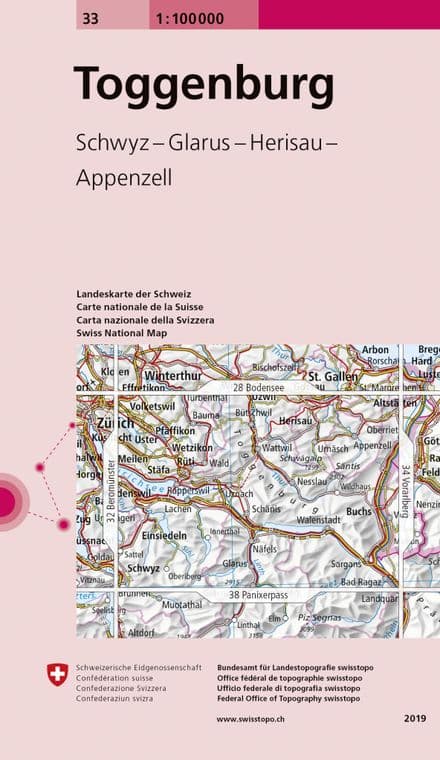 Swiss Survey 1:100,000 - 33 - Toggenburg