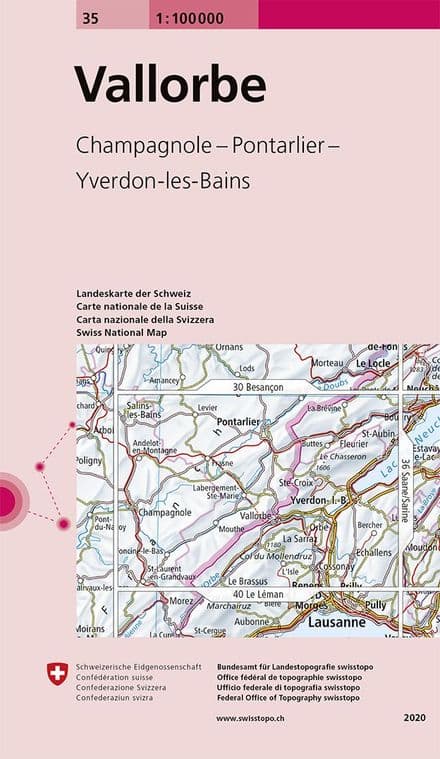 Swiss Survey 1:100,000 - 35 - Vallorbe