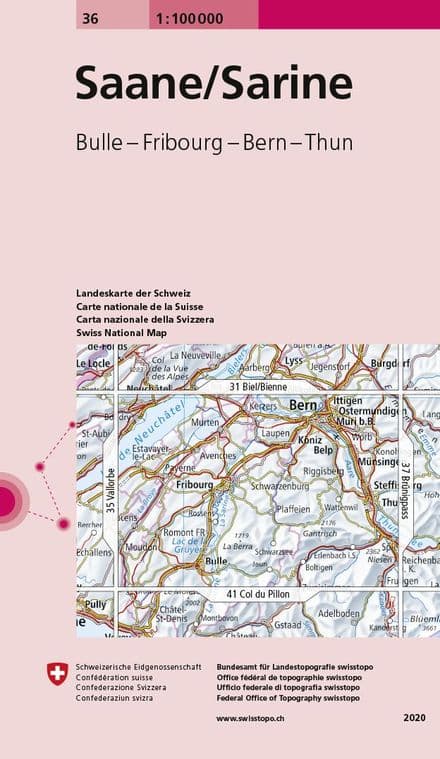 Swiss Survey 1:100,000 - 36 - Saane / Sarine