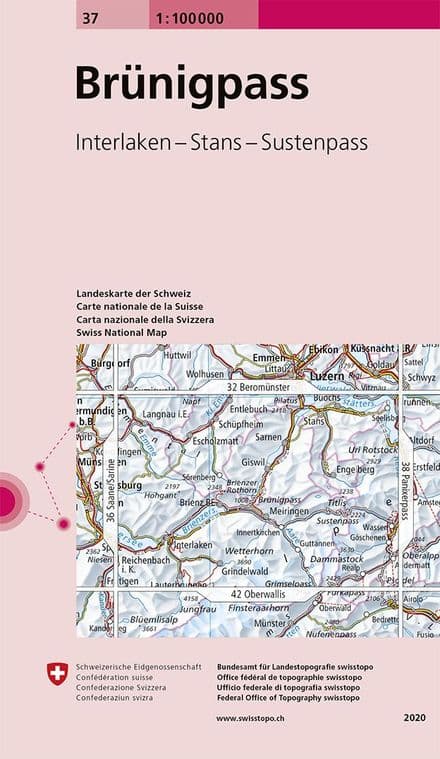 Swiss Survey 1:100,000 - 37 - Bruenigpass