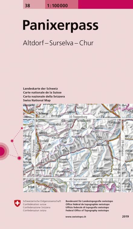Swiss Survey 1:100,000 - 38 - Panixerpass