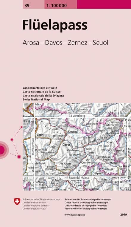 Swiss Survey 1:100,000 - 39 - Fluelapass