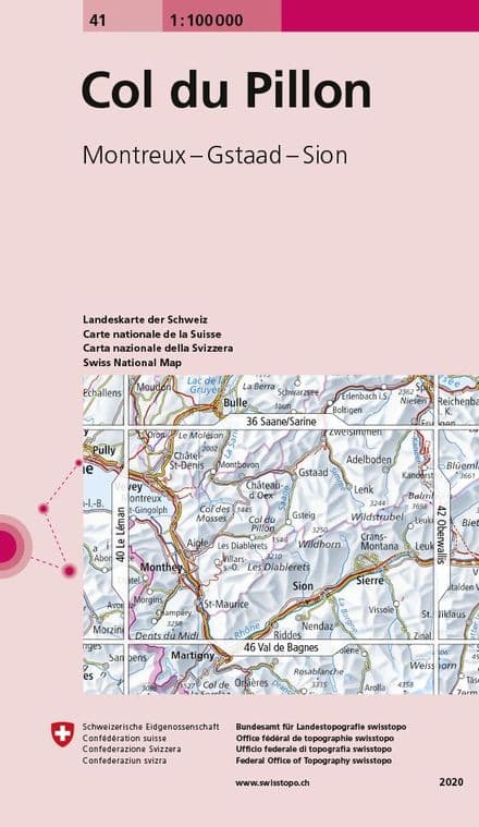 Swiss Survey 1:100,000 - 41 - Col du Pillon