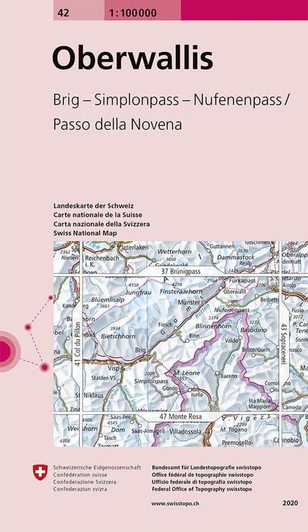 Swiss Survey 1:100,000 - 42 - Oberwallis