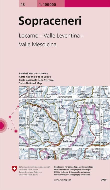 Swiss Survey 1:100,000 - 43 - Sopra Ceneri