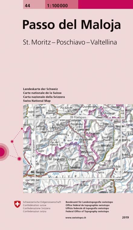 Swiss Survey 1:100,000 - 44 - Passo del Maloja