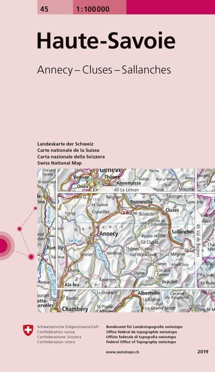 Swiss Survey 1:100,000 - 45 - Haute Savoie