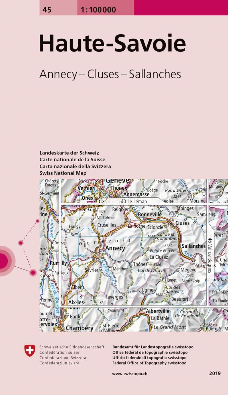 Swiss Survey 1:100,000 - 45 - Haute Savoie