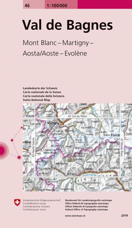 Swiss Survey 1:100,000 - 46 - Val de Bagnes