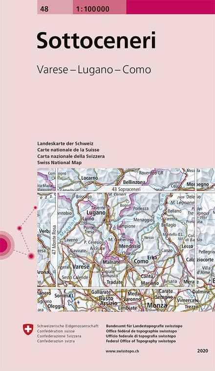 Swiss Survey 1:100,000 - 48 - Sotto Ceneri