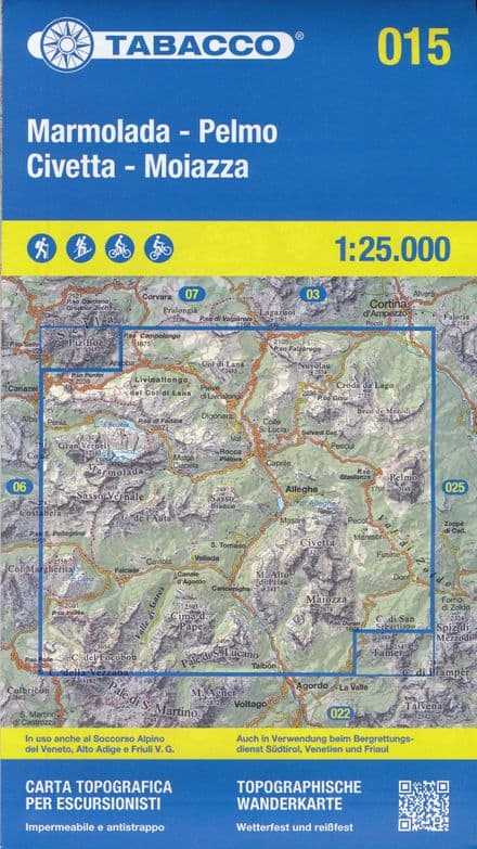 Tabacco 015 - Marmolada - Pelmo - Civetta - Moiazza