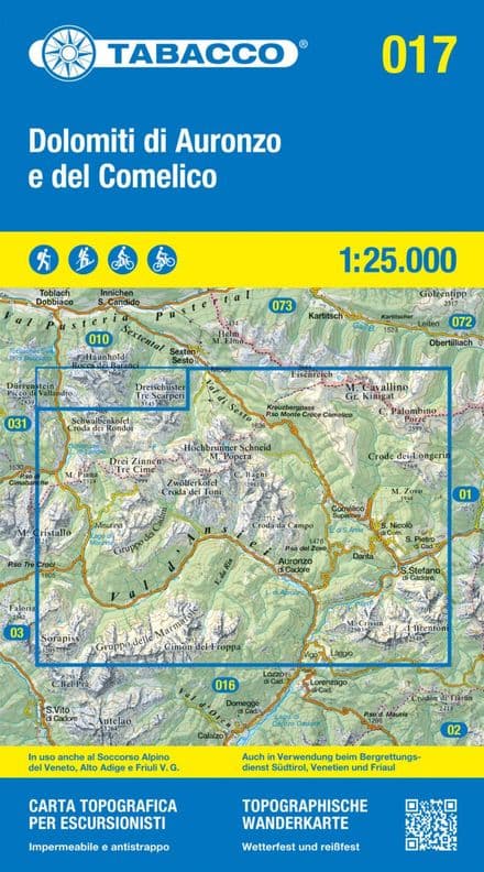 Tabacco 017 - Dolomiti di Auronzo e del Comelico