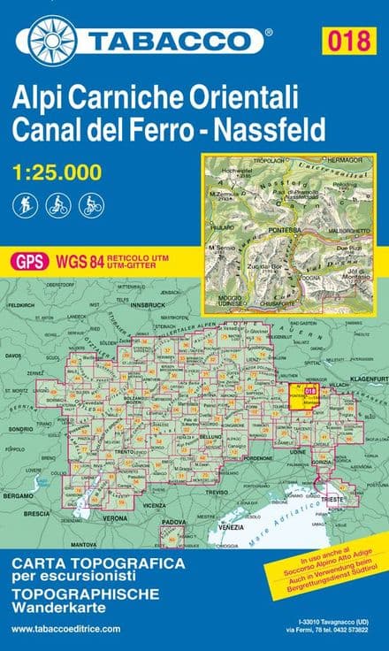 Tabacco 018 - Alpi Carniche Orientali - Canal del Ferro