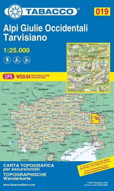Tabacco 019 - Alpi Giulie Occidentali - Tarvisiano