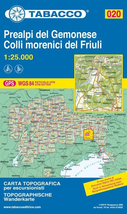 Tabacco 020 - Prealpi Carniche e Giulie del Gemonese