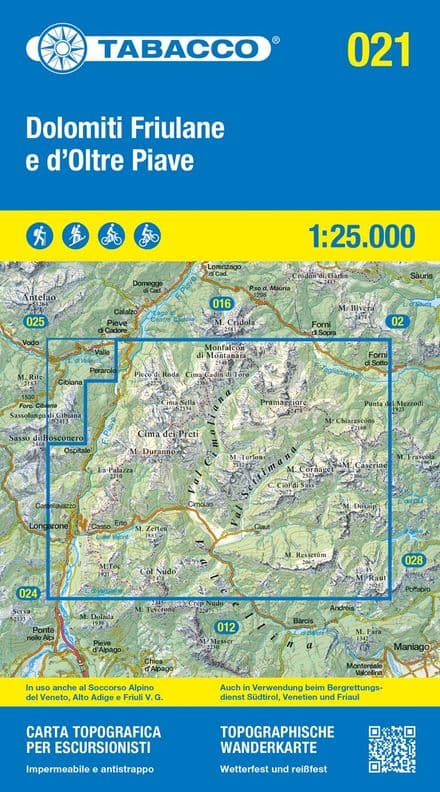 Tabacco 021 - Dolomiti di Sinistra Piave