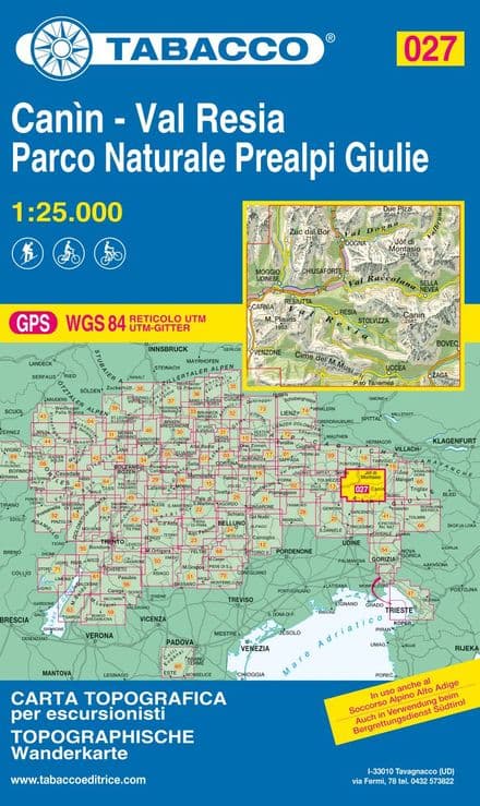 Tabacco 027 - Cann - Val Resia - Parco Nat. Prealpi Giulie
