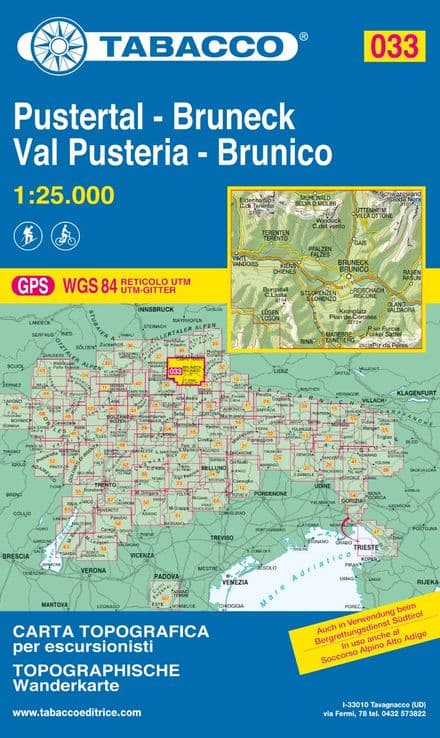 Tabacco 033 - Val Pusteria - Brunico / Pustertal - Bruneck
