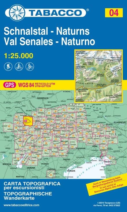 Tabacco 04 - Val Senales - Naturno / Schnalstal - Naturns