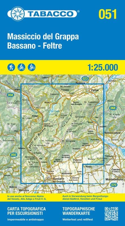 Tabacco 051 - Monte Grappa - Bassano - Feltre