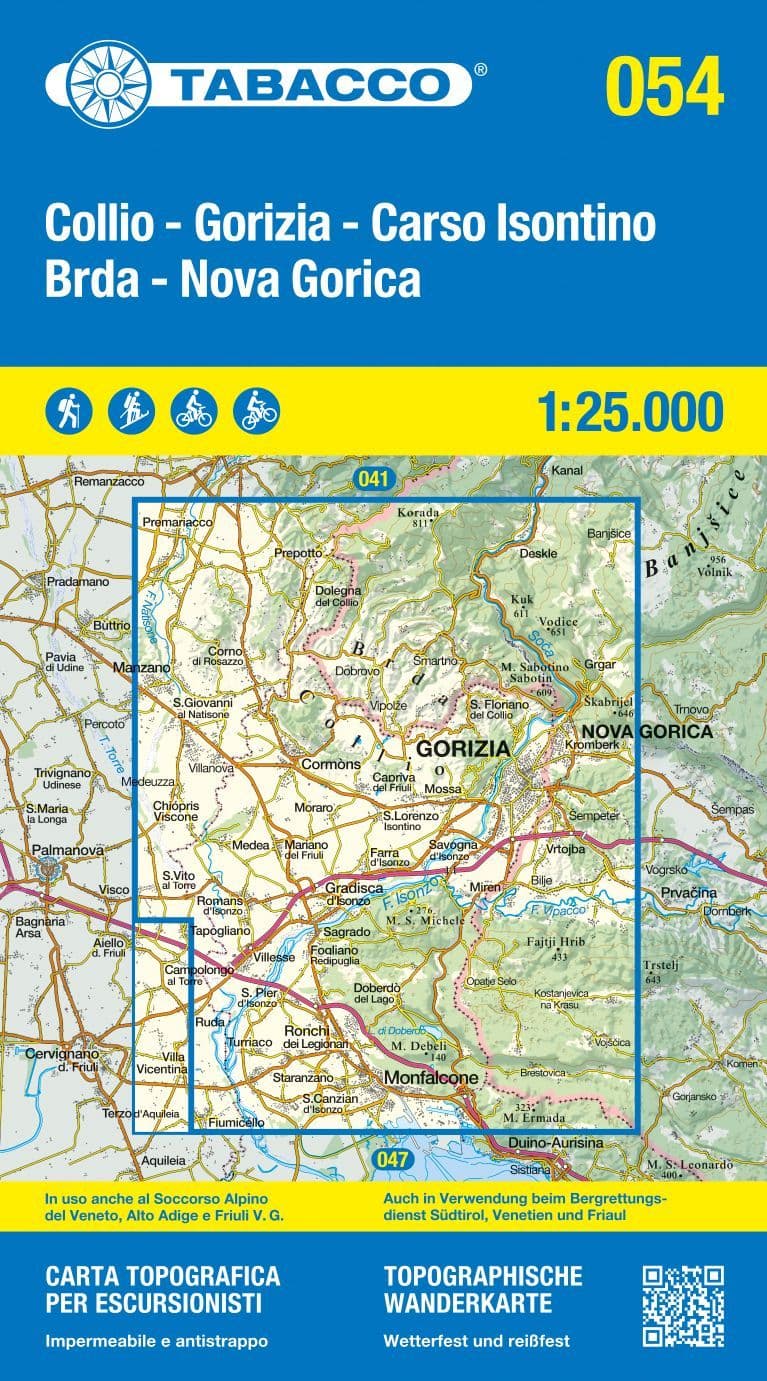 Collio Region Map Tabacco 054 - Collio - Brda - Gorizia