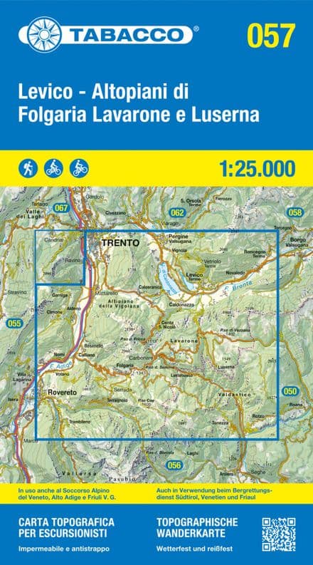 Tabacco 057 - Levico / Altopiani di Folgaria Lavarone / Luserna