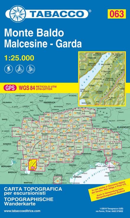 Tabacco 063 - Monte Baldo / Malcesine / Garda