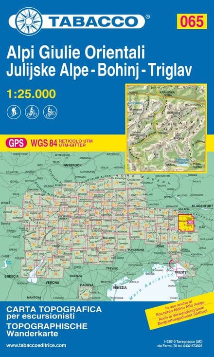 Tabacco 065 - Alpi Giulie Orientali / Bohinj / Triglav