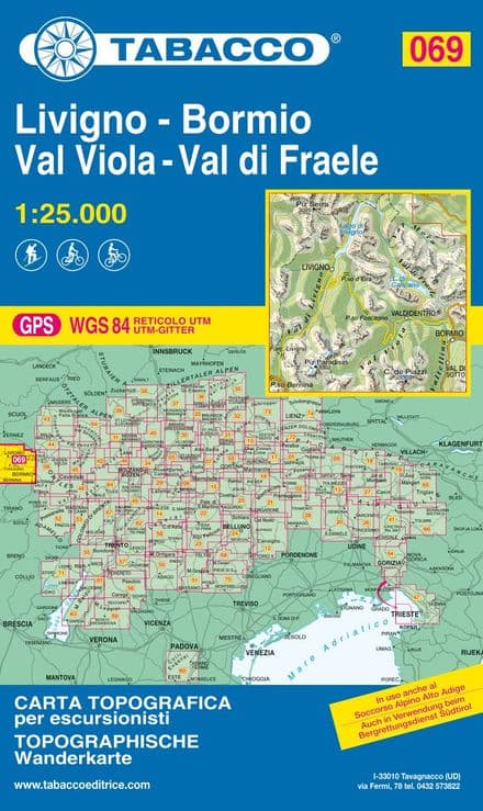 Tabacco 069 - Livigno / Bormio / Passo del Bernina