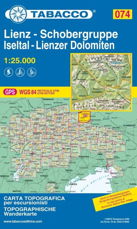Tabacco 074 - Lienz / Schobergruppe / Iseltal / Lienzer Dolomiten