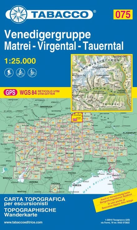 Tabacco 075 - Venedigergruppe / Matrei / Virgental / Tauerntal
