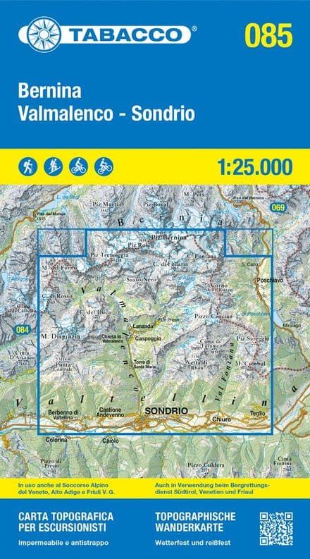Tabacco 085 - Bernina / Valmalenco / Sondrio