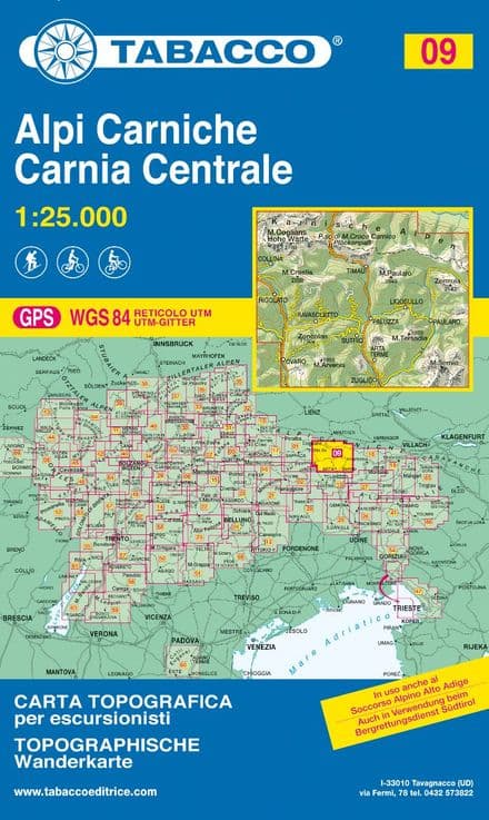 Tabacco 09 - Alpi Carniche - Carnia Centrale