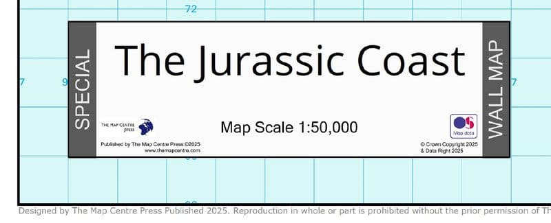 The Jurassic Coast - Wall Map - 1:50,000 - 2025