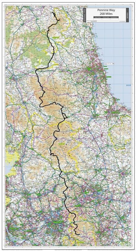 The Pennine Way - Wall Map