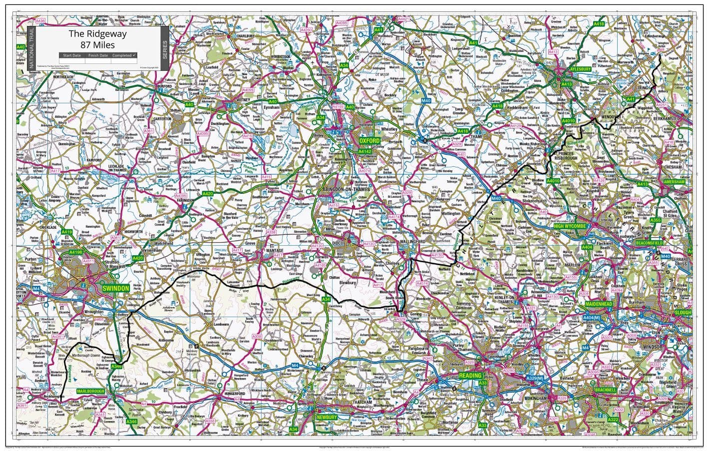 The Ridgeway - Wall Map