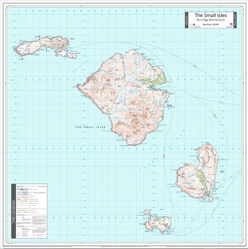 The Small Isles - Wall Map - 1:50,000 - The Map Centre Press