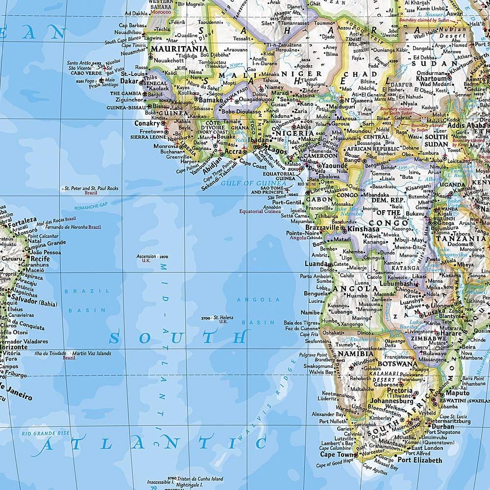 The World - National Geographic - Folded Map
