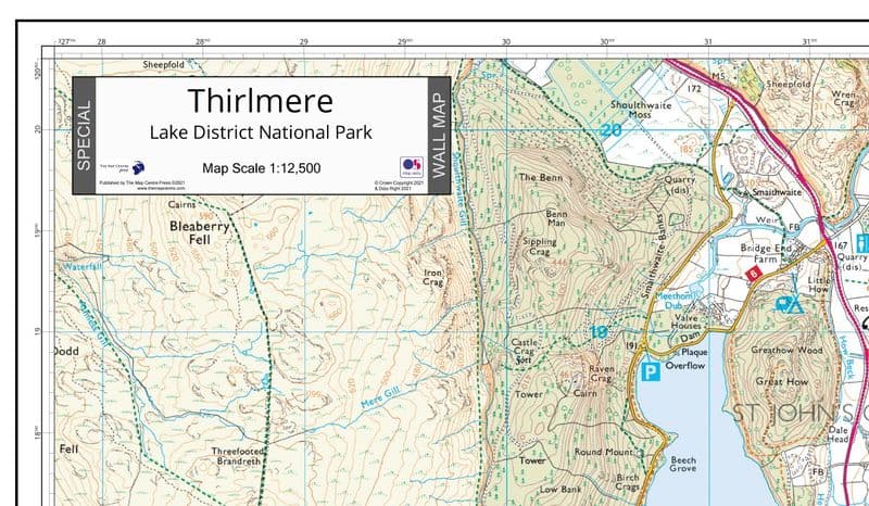 Thirlmere - Wall Map - 1 12 500 - The Map Centre Press