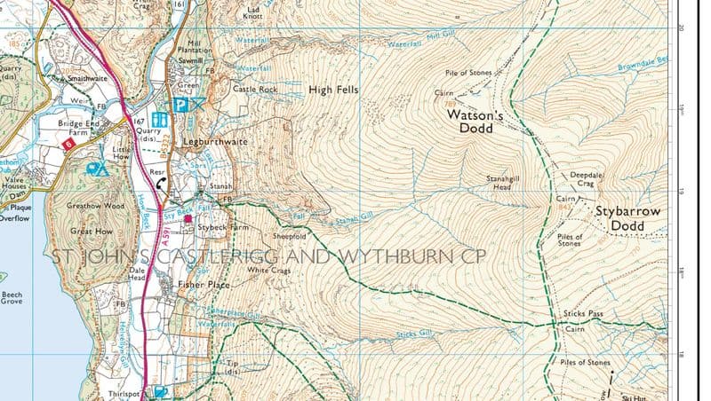 Thirlmere - Wall Map - 1 12 500 - The Map Centre Press