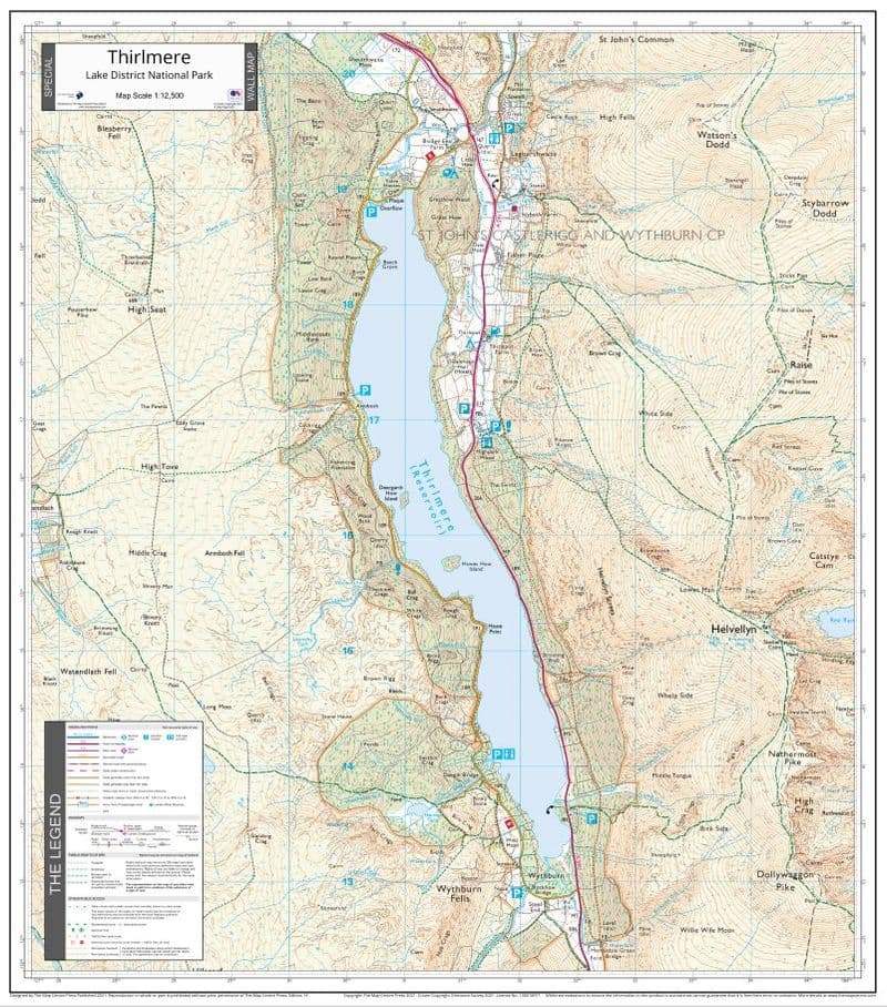 Thirlmere - Wall Map - 1:12,500 - The Map Centre Press