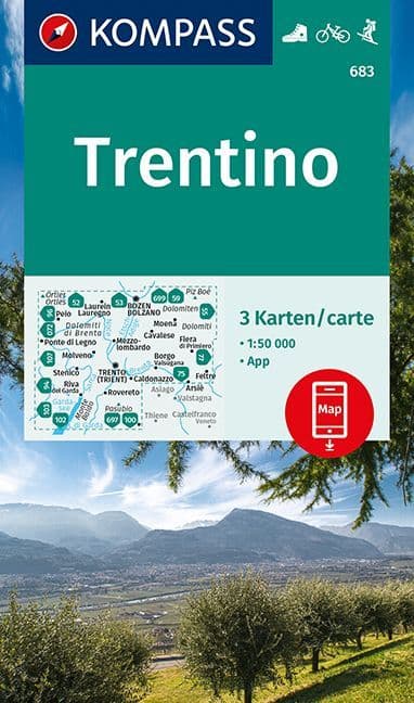 Trentino - 3 Map Set - Kompass 683 - 1:50,000