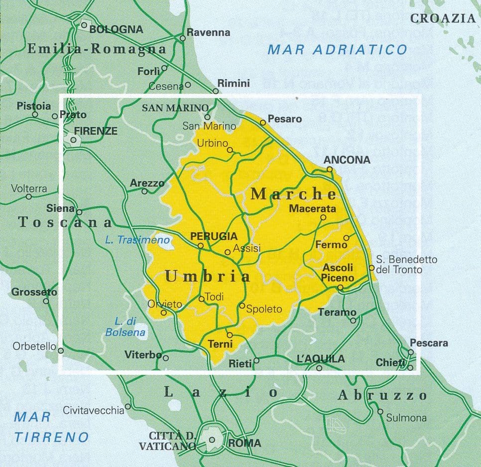 Mapa Umbria Marche | Mapas Murales De España Y El Mundo