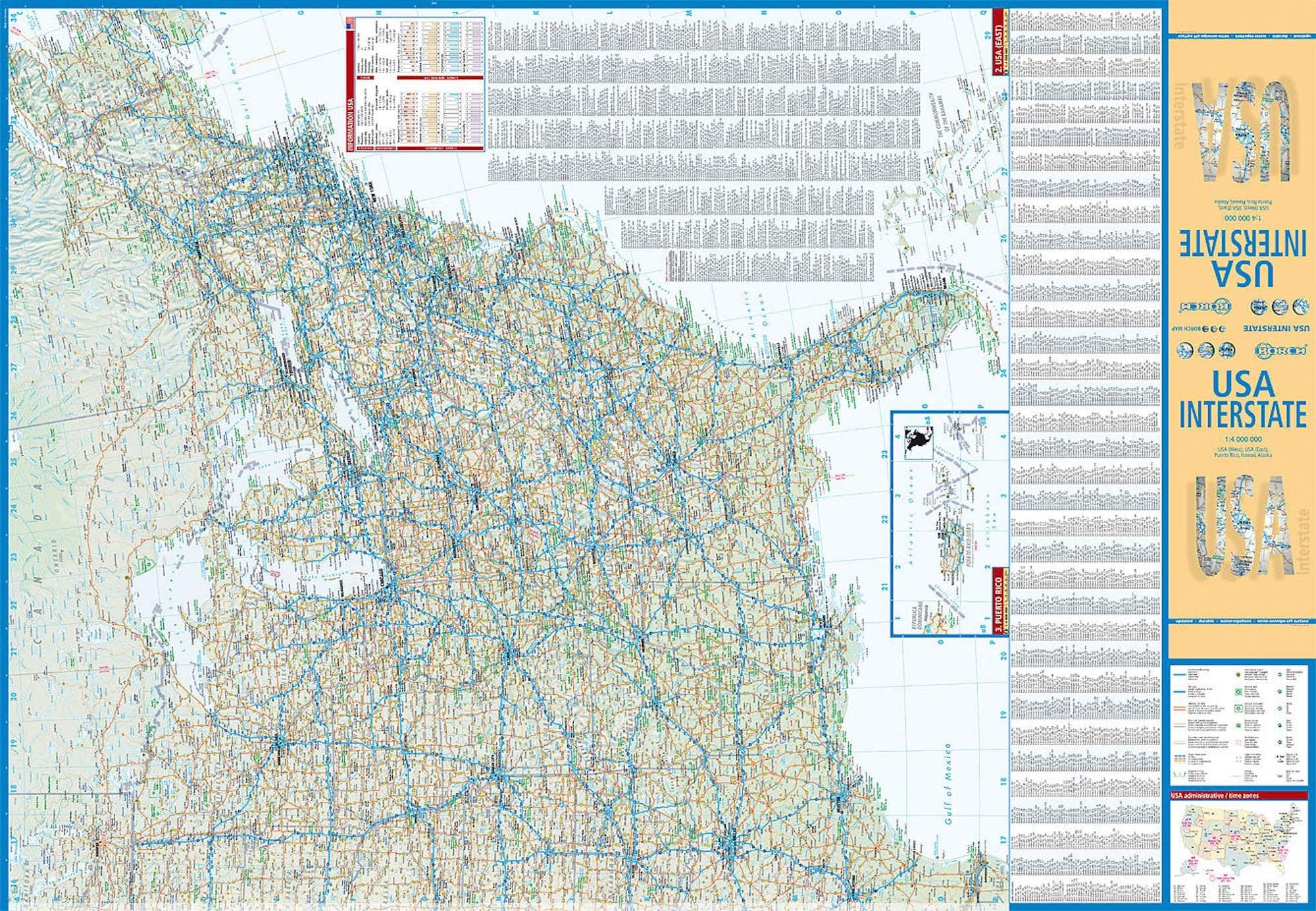 USA Interstate Road Map - Borch