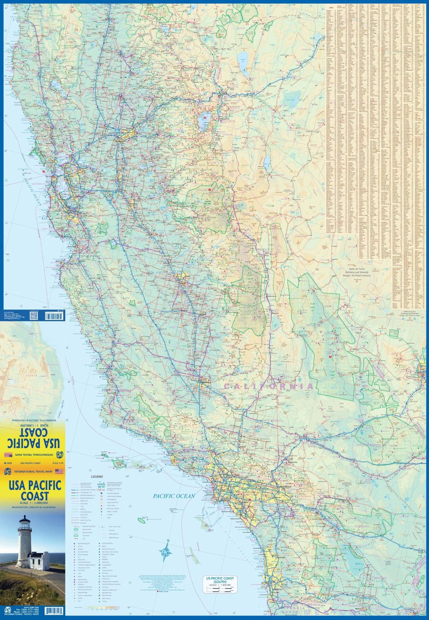 USA Pacific Coast Travel Map ITM Usa Pacific Coast Travel Map Itm (2) 16189 1 P 