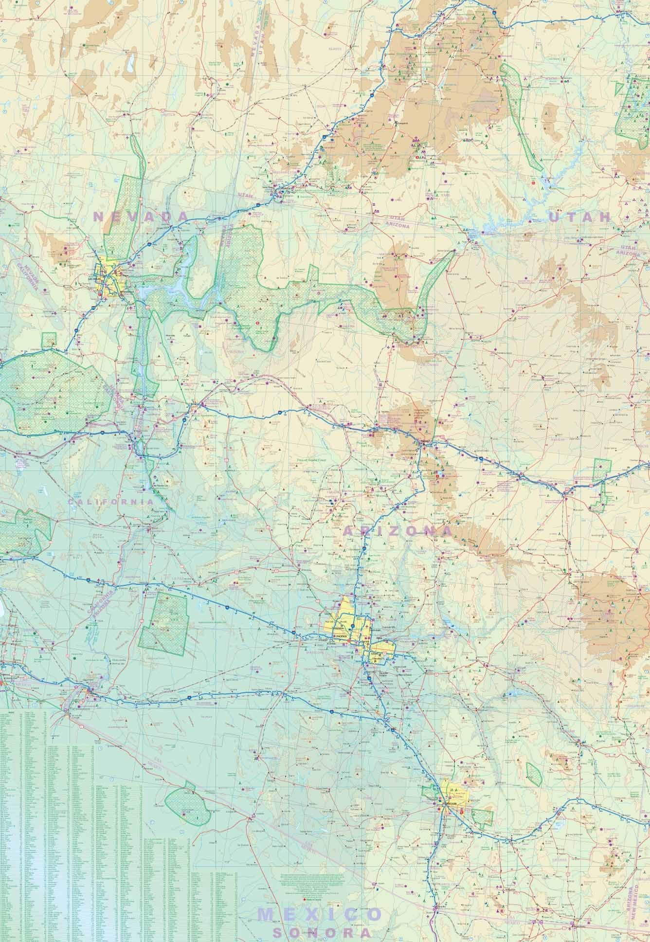 USA - Southwest - Travel Map - ITM