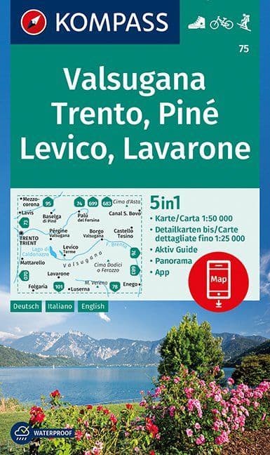 Valsugana Trento 1:50,000 - Kompass 75