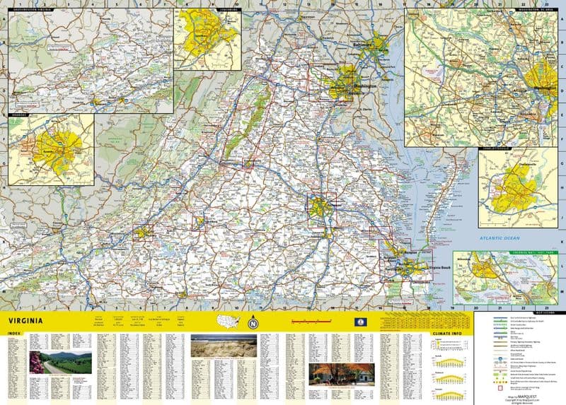 Virginia Road Map & Travel Guide GM46