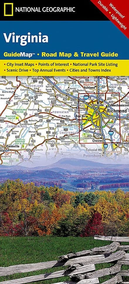 Virginia Road Map & Travel Guide GM46